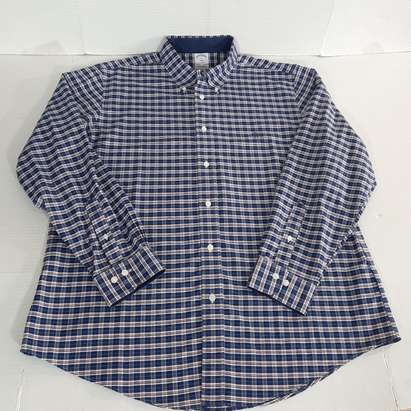 Brooks Brothers Regent Supima Long Sleeve Plaid Shirt Logo - Picture 2 of 8